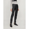ALYX RING-EMBELLISHED SKINNY HIGH-RISE LEATHER TROUSERS