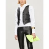 MM6 MAISON MARGIELA CONTRAST-STITCH LEATHER WAISTCOAT