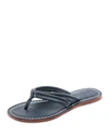 Bernardo Miami Leather Slide Sandals In Navy