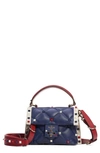 VALENTINO GARAVANI MINI CANDYSTUD TOP HANDLE LEATHER SATCHEL,RW2B0D01SFJ