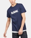 G-STAR RAW MEN'S HOLORN RAW GRAPHIC LOGO CREWNECK T-SHIRT