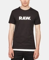 G-STAR RAW MEN'S HOLORN RAW GRAPHIC LOGO CREWNECK T-SHIRT