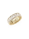 ADRIANA ORSINI 18K Goldplated Silver Radiant-Cut Cubic Zirconia Framed Band Ring