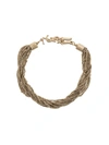 Saint Laurent Loulou Twisted Chains Bracelet In Gold