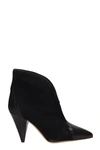 ISABEL MARANT ARCHEE BLACK SUEDE AND LEATHER ANKLE BOOTS,10789107