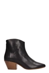 ISABEL MARANT DACKEN BLACK CALF LEATHER ANKLE BOOTS,10789105