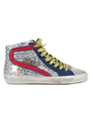 GOLDEN GOOSE MULTICOLOR GLITTER/LEATHER SNEAKERS,10789065
