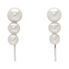 SASKIA DIEZ SASKIA DIEZ SILVER TRIPLE PEARL EARRINGS