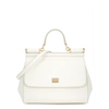 Dolce & Gabbana Women's Large Sicily Leather Top Handle Bag In White
