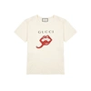 GUCCI ECRU PRINTED COTTON T-SHIRT