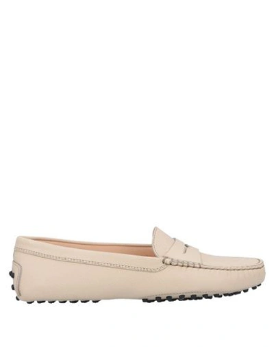 TOD'S TOD'S WOMAN LOAFERS BEIGE SIZE 6.5 LEATHER,11637730MQ 13