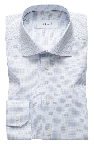 Eton Slim Fit Dot Print Dress Shirt In Blue