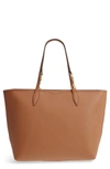 REBECCA MINKOFF SHERRY DOG CLIP LEATHER TOTE - BROWN,HS18SSHT29