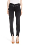 GIVENCHY LEATHER DETAIL ANKLE SKINNY JEANS,BW50AJ5088