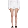 Agolde Parker Distressed Denim Shorts In White