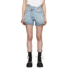 R13 Blue Denim Cross-over Shorts In Tilly