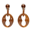 Prada Geometric Oversized Earrings In Bruciato Tartaruga