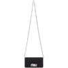 MIU MIU BLACK QUILTED LOGO PEARL BAG