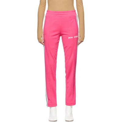 Palm Angels Pink Classic Track Trousers In Fuxia/white