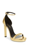 SAINT LAURENT HALL GENUINE SNAKESKIN PLATFORM SANDAL,551875EXV00