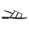 Saint Laurent Black Patent Cassandra Open Sandals