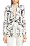 ALEXANDER MCQUEEN SHELL PRINT WOOL & SILK BLAZER,558733QMC53