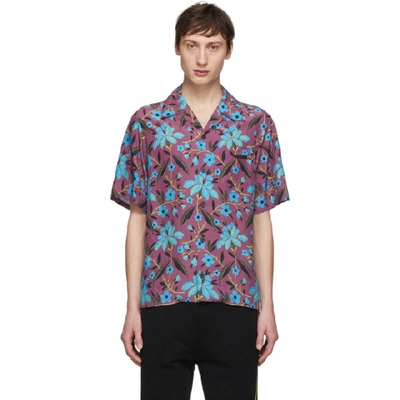 Prada Multicolor Cherry Floral Shirt In Purple