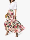 DOLCE & GABBANA DOLCE & GABBANA TIERED COTTON FLORAL MAXI SKIRT,F4A8QTHS5CY13303064