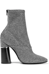 3.1 PHILLIP LIM / フィリップ リム 3.1 PHILLIP LIM WOMAN KYOTO METALLIC STRETCH-KNIT ANKLE BOOTS SILVER,3074457345619868652