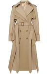 ALEXANDER MCQUEEN ALEXANDER MCQUEEN WOMAN COTTON-GABARDINE TRENCH COAT SAND,3074457345619802404