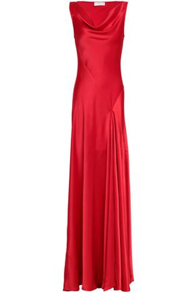 Amanda Wakeley Draped Satin Gown In Red
