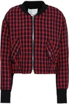 3.1 PHILLIP LIM / フィリップ リム 3.1 PHILLIP LIM WOMAN CHECKED STRETCH-CREPE BOMBER JACKET RED,3074457345619939686