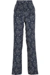 STELLA MCCARTNEY STELLA MCCARTNEY WOMAN PRINTED SILK CREPE DE CHINE STRAIGHT-LEG PANTS NAVY,3074457345619845738