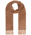 Max Mara Fringed Cashmere Scarf In Brown