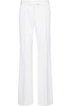 STELLA MCCARTNEY ERIN GROSGRAIN-TRIMMED WOOL WIDE-LEG PANTS,3074457345619930184