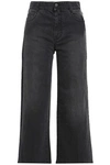 STELLA MCCARTNEY STELLA MCCARTNEY WOMAN CROPPED HIGH0-RISE WIDE-LEG JEANS CHARCOAL,3074457345619845869