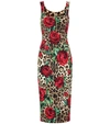 DOLCE & GABBANA LEOPARD AND FLORAL-PRINTED DRESS,P00353623