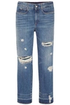 STELLA MCCARTNEY STELLA MCCARTNEY WOMAN CROPPED DISTRESSED HIGH-RISE STRAIGHT-LEG JEANS MID DENIM,3074457345619768997