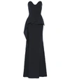 ROLAND MOURET BOND WOOL CRÊPE GOWN,P00356777