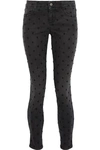 STELLA MCCARTNEY STELLA MCCARTNEY WOMAN CROPPED EMBROIDERED MID-RISE SKINNY JEANS CHARCOAL,3074457345619936714