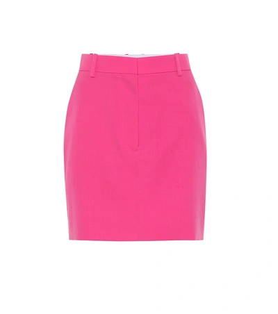 Calvin Klein 205w39nyc Side Band Wool Gabardine Mini Skirt In Pink