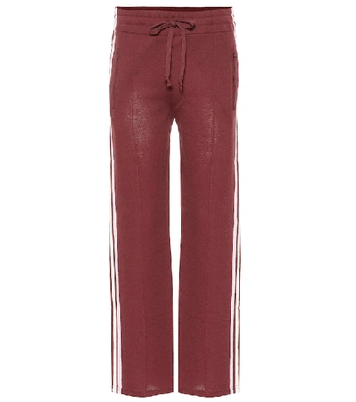 Isabel Marant Étoile Dobbs Striped Stretch-knit Sweatpants In Red