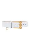 Versace Coin-embellished Leather Belt In White