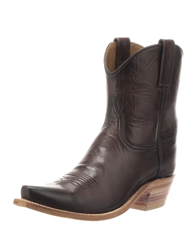 Lucchese Gaby Leather Pull-on Boots In Black