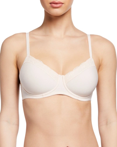 Hanro Cotton Lace Spacer T-shirt Underwire Bra In White