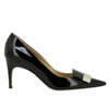 Sergio Rossi Pointed Bow Pumps In Black