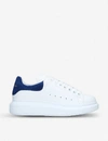 Alexander Mcqueen Leather Platform Sneakers In White/navy
