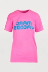 Marc Jacobs Fluorescent Logo Print Tee In Bright Pink