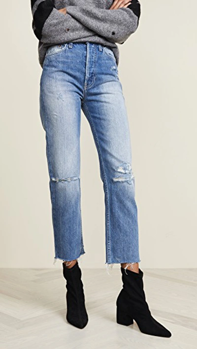 Trave Harper Crop Slim Straight Jeans In Renegade
