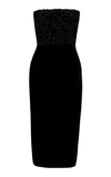 ALEX PERRY HUXLEY VELVET LEOPARD-DEVORE MIDI DRESS,720877